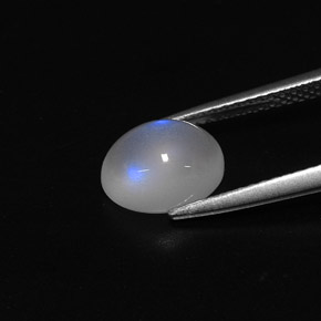 Piedra de luna arcoíris blanco natural de 2,23 ct, corte óvalo, translúcido