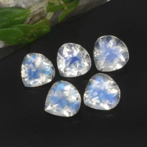 Gemas de piedra de luna arcoíris blanco natural de 1,89 ct, en forma de pera, transparente
