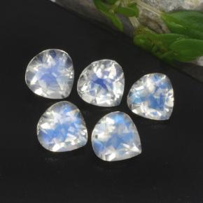 Gemas de piedra de luna arcoíris blanco natural de 1,89 ct, en forma de pera, transparente