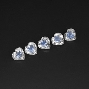 Gemas de piedra de luna arcoíris blanco natural de  ct, forma de corazón, transparente