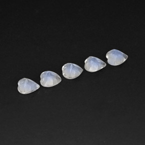 Gemas de piedra de luna arcoíris blanco natural de  ct, forma de corazón, transparente
