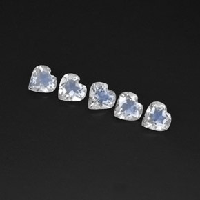 Gemas de piedra de luna arcoíris blanco natural de  ct, forma de corazón, transparente