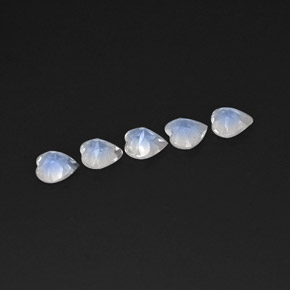 Gemas de piedra de luna arcoíris blanco natural de  ct, forma de corazón, transparente