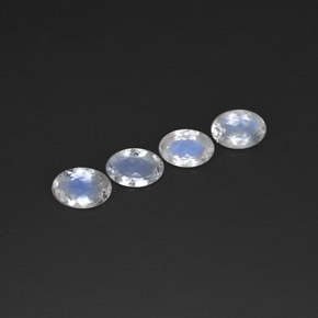 Gemas de piedra de luna arcoíris blanco natural de  ct, corte óvalo, transparente