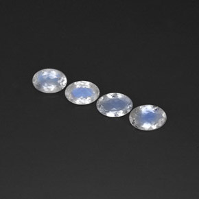 Gemas de piedra de luna arcoíris blanco natural de  ct, corte óvalo, transparente