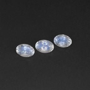 Gemas de Piedra lunar arcoíris Blanco azul natural de  ct, Corte Óvalo, Transparente