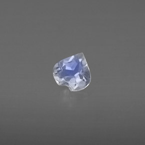 Piedra de luna arcoíris blanco natural de 0,29 ct, forma de corazón, transparente