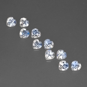 Gemas de Piedra lunar arcoíris Blanco azul natural de  ct, Forma de corazón, VVS-VS