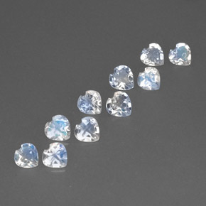 Gemas de piedra de luna arcoíris blanco natural de  ct, forma de corazón, VVS-VS