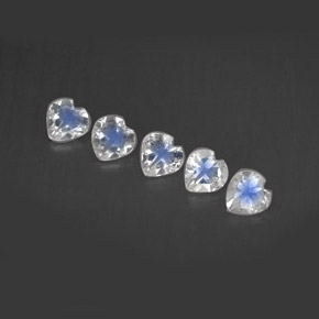 Gemas de piedra de luna arcoíris blanco natural de  ct, forma de corazón, VVS-VS