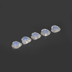 Gemas de piedra de luna arcoíris blanco natural de  ct, forma de corazón, VVS-VS