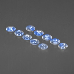 Gemas de piedra de luna arcoíris blanco natural de  ct, corte óvalo, VVS-VS