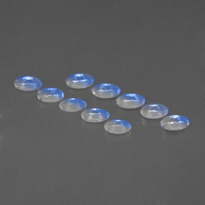 Gemas de piedra de luna arcoíris blanco natural de  ct, corte óvalo, VVS-VS