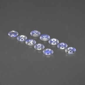Gemas de piedra de luna arcoíris blanco natural de  ct, corte óvalo, VVS-VS