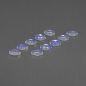 Gemas de piedra de luna arcoíris blanco natural de  ct, corte óvalo, VVS-VS