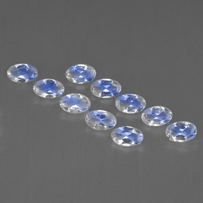 Gemas de piedra de luna arcoíris blanco natural de  ct, corte óvalo, VVS-VS