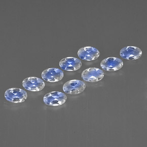 Gemas de piedra de luna arcoíris blanco natural de  ct, corte óvalo, VVS-VS