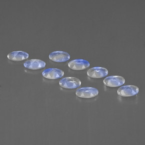 Gemas de piedra de luna arcoíris blanco natural de  ct, corte óvalo, VVS-VS