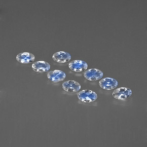 Gemas de piedra de luna arcoíris blanco natural de  ct, corte óvalo, transparente