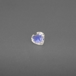 Piedra de luna arcoíris blanco natural de 0,13 ct, forma de corazón, transparente