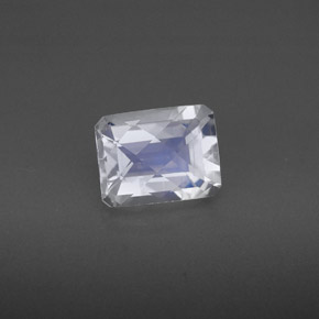Piedra de luna arcoíris azul natural de 1,82 ct, corte esmeralda, VS
