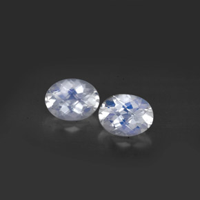 Gemas de piedra de luna arcoíris blanco natural de  ct, corte óvalo, VS