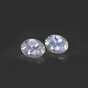 Gemas de piedra de luna arcoíris blanco natural de  ct, corte óvalo, VS