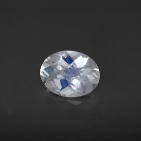Piedra lunar arcoíris Blanco azul natural de 1.32 ct, Corte Óvalo, VS