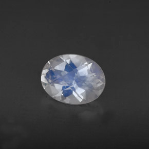 Piedra de luna arcoíris blanco natural de 1,04 ct, corte óvalo, VS