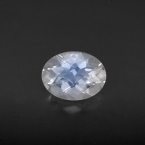 Piedra lunar arcoíris Blanco azul natural de 1.13 ct, Corte Óvalo, VS