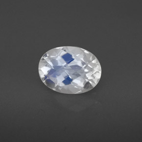 Piedra lunar arcoíris Blanco azul natural de 1.36 ct, Corte Óvalo, VS