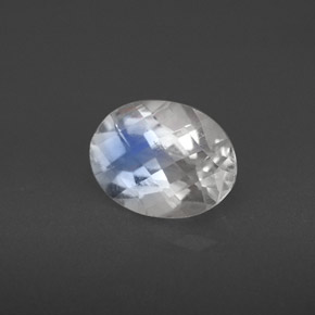 Piedra lunar arcoíris Blanco azul natural de 1.42 ct, Corte Óvalo, VS