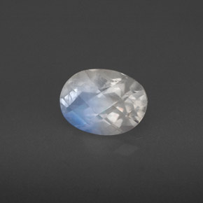 Piedra lunar arcoíris Blanco azul natural de 1.30 ct, Corte Óvalo, VS