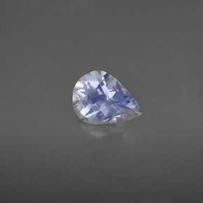 Piedra de luna arcoíris blanco natural de 0,86 ct, en forma de pera, VS