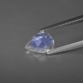 Piedra de luna arcoíris blanco natural de 0,86 ct, en forma de pera, VS