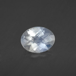 Piedra de luna arcoíris blanco natural de 1,06 ct, corte óvalo, transparente