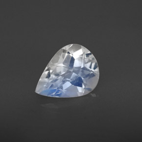 Piedra de luna arcoíris blanco natural de 1,28 ct, en forma de pera, VS