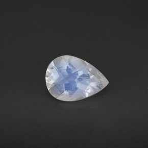 Piedra lunar arcoíris Blanco azul natural de 0.86 ct, En forma de pera, VS