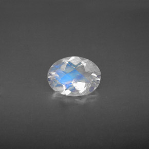Piedra de luna arcoíris blanco natural de 0,94 ct, corte óvalo, VS-SI