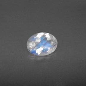 Piedra de luna arcoíris blanco natural de 0,94 ct, corte óvalo, VS-SI