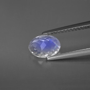 Piedra de luna arcoíris blanco natural de 1,10 ct, corte óvalo, VS