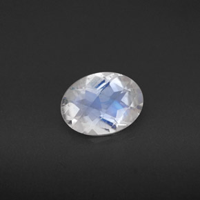 Piedra lunar arcoíris Blanco azul natural de 0.85 ct, Corte Óvalo, VS