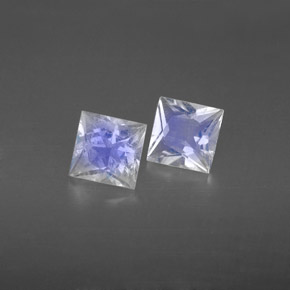 Gemas de piedra de luna arcoíris blanco natural de  ct, cuadrado, VS-SI