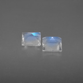Gemas de Piedra lunar arcoíris Blanco azul natural de  ct, Cuadrado, VS