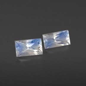 Gemas de piedra de luna arcoíris blanco natural de  ct, baguette, VS