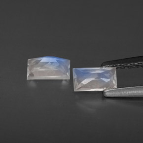 Gemas de piedra de luna arcoíris blanco natural de  ct, baguette, VS