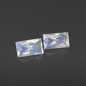 Gemas de Piedra lunar arcoíris Blanco azul natural de  ct, Corte Baguette, VS