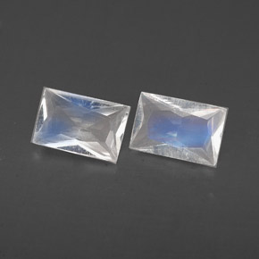 Gemas de Piedra lunar arcoíris Blanco azul natural de  ct, Corte Baguette, VS