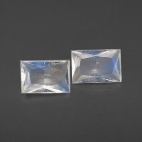 Gemas de Piedra lunar arcoíris Blanco azul natural de  ct, Corte Baguette, VS