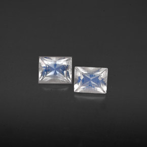 Gemas de piedra de luna arcoíris blanco natural de  ct, baguette, VS
